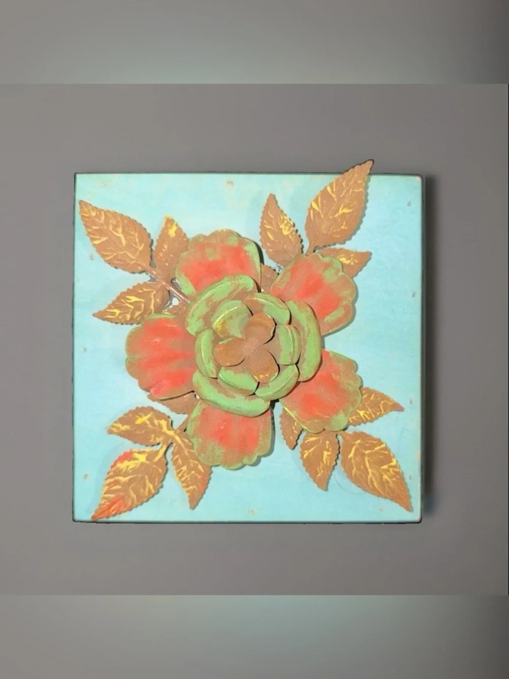 Trinket Box With Raised Floral And Leaf Design Turquoise Hobby Lobby